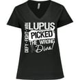 thumbnail image 3 of Inktastic Lupus Picked The Wrong Diva Women's Plus Size V-Neck T-Shirt, 3 of 5