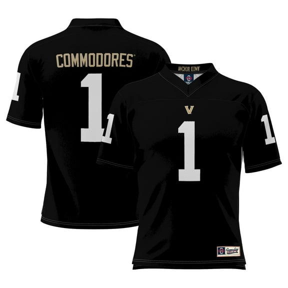 Men's GameDay Greats #1 Black Vanderbilt Commodores Football Jersey