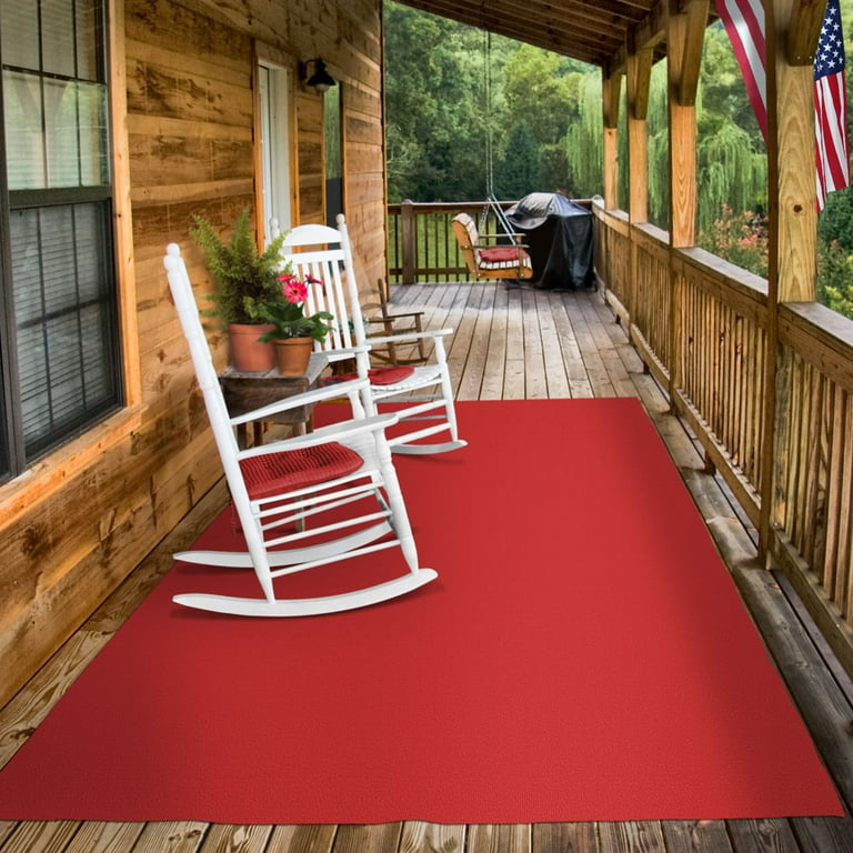 Indoor/Outdoor Carpet with Rubber Marine Backing - Red 6' x 10' - Several Sizes Available - Carpet Flooring for Patio, Porch, Deck, Boat, Basement or Garage Indoor/Outdoor Carpet with Rubber Marine Backing - Red 6' x 10' - Several Sizes Available - Carpet Flooring for Patio, Porch, Deck, Boat, Basement or Garage