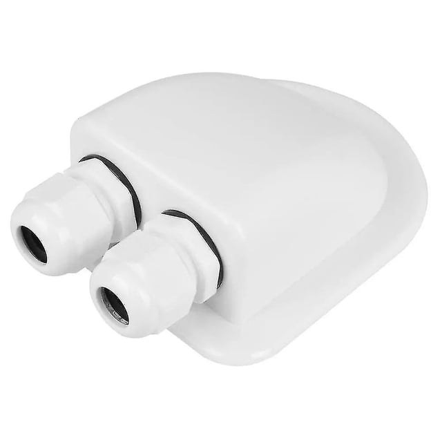 Prensaestopas impermeable para entrada de cables solares, carcasa de doble entrada para paneles solares de caravanas y embarcaciones (2 unidades, blanco).