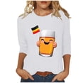 thumbnail image 1 of Chandail à Capuche Oversize pour Femmes, Col Rond, Manches 3/4, Ample, Blanc, 1 of 5