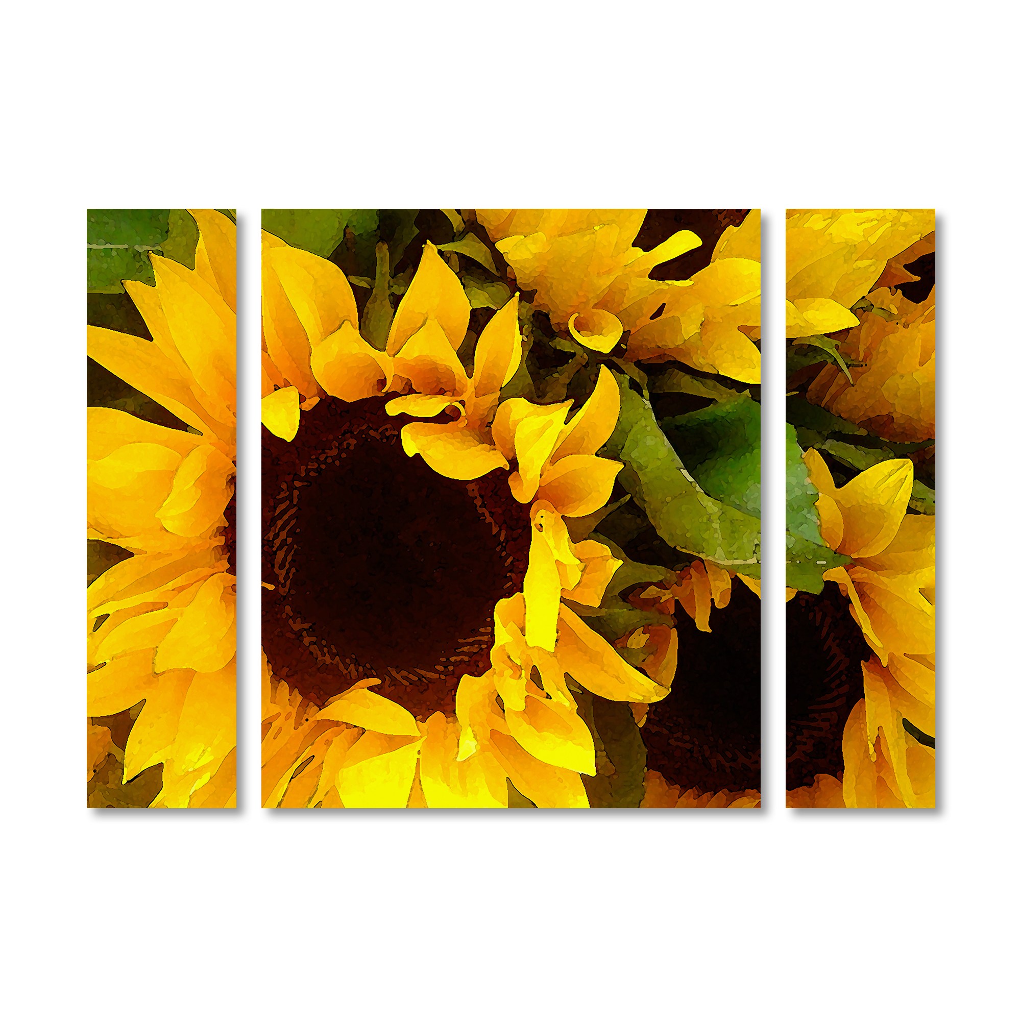Amy Vangsgard 'Sunflowers' Multi Panel Art Set Small