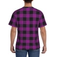 thumbnail image 3 of Qekee Purple Black Plaid Classic Fit T-Shirt Men's Shirt Men's Tight Short Sleeves for Exercise, Running, Mountaineering - Purple Black Plaid, 3 of 9