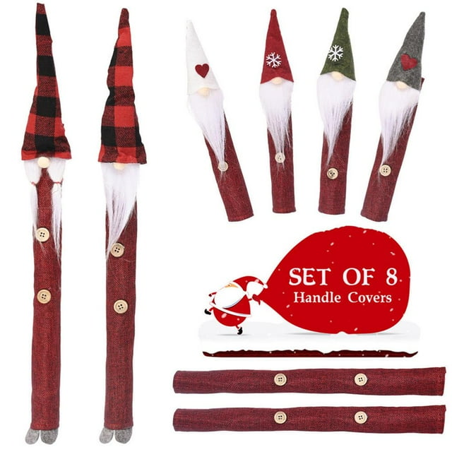 facefd 8 Pcs/Ensemble Décoration de Maison de Noël Poignées de Poupée Sans Visage pour Réfrigérateur Micro-Ondes