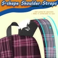 thumbnail image 5 of Pink and Black Checkered Pattern 17" School Backpacks for Teens,Waterproof Oxford Fabric,S-Shape Padded Straps for School,Travel,Hiking,Camping, 5 of 6