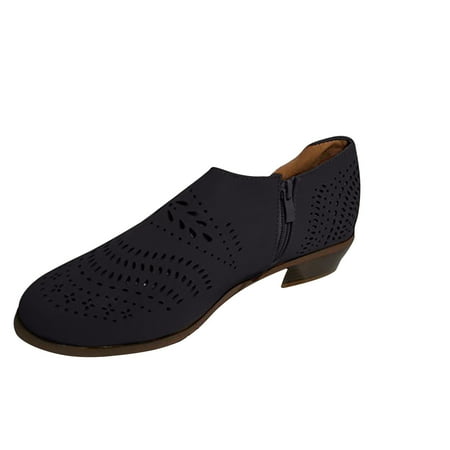 

KBKYBUYZ Women Winter Lace Up Flock Casual Fretwork Heels Women s Casual Shoes