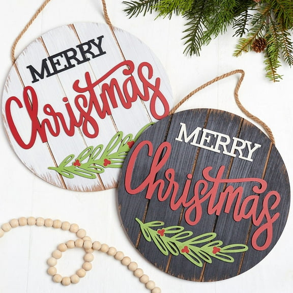 Merry Christmas Wall Hanger in Assorted Colors by Factory Direct Craft - Festive Holiday Décor for Your Home