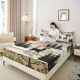 thumbnail image 4 of Manfei Safari Deer Boy Girl 4pcs Bed Sheets,Lodge Cabin King Sheets,Retro Vintage Super Cozy Sheet Set,Super Cozy Room Decor, 4 of 7
