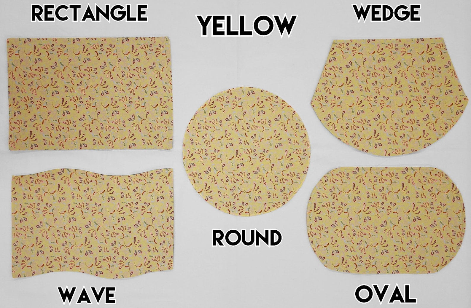 Paisley Placemats by Penny's Needful Things (Rectangle - Set of 4) (Yellow)