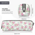 thumbnail image 3 of Cauagu Floral Print Leather Pencil Pen Case - Stationery Bag Portable Stationery Bag Big Capacity Pencil Pouch Cosmetic Organizer Bag for Men & Women, 3 of 7