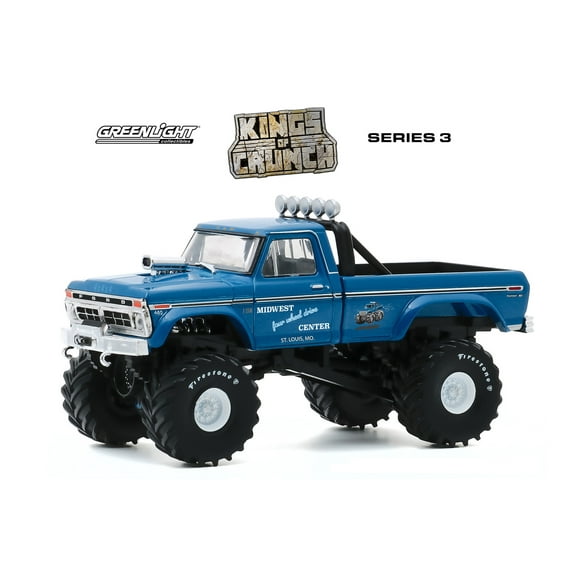 1974 Ford F-250 Monster Truck, Midwest Four Wheel Drive & Performance Center - Greenlight 88031 - 1/43 scale Diecast Model Toy Car