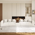 thumbnail image 3 of Rophefx 177.7" Oversized Curved Sectional Sofa for Living Room with 29.2" Deep Seats, Movable Coffee Table with USB, No Assembly, Beige Chenille, 3 of 7