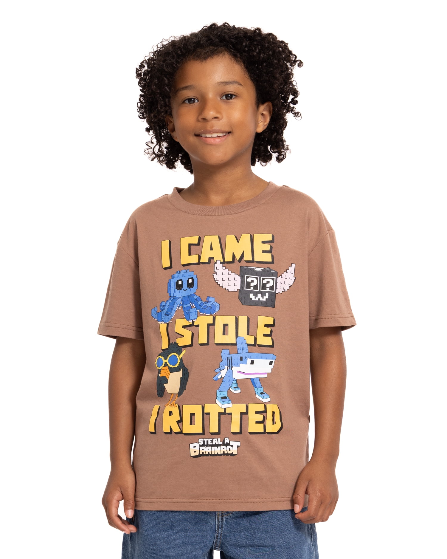 Roblox "Steal a Brainrot" Boys' Short Sleeve Graphic T-Shirt, Sizes 4-18