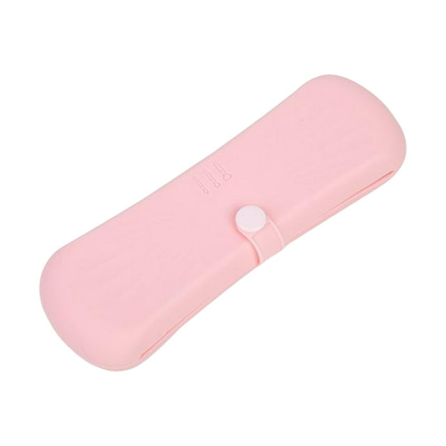 HILABEE Travel Makeup Brush Holder Container Cosmetic Face Brushes Holder Silicone Small Pink