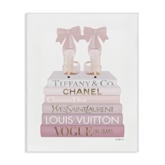 Stupell Industries Contemporary Chic Shoes Glam Bookstack Canvas Art, 16 x 20, by Amanda Greenwood