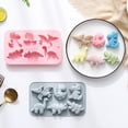 thumbnail image 2 of Dinosaur and Leaf Silicone Mold with Six Cavities for Baking, Chocolate, Soap, and Ice Cubes, Heat Resistant and Easy to Clean, 2 of 7