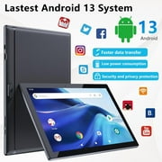 2024 Newest Android 13 Tablet with Keyboard 10 Inch 2 in 1 Tablets, 12GB RAM 128GB ROM 1TB Expand, Quad-Core 2.0GHz CPU Tablet PC, 5G WiFi 6 BT 5.0, 8MP Camera, Google Certified Tableta