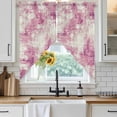 thumbnail image 6 of Pink Ombre Swag Curtains for Kitchen/Bedroom/Living Room, Gradient Abstract Art Vintage Scalloped Curtains 63 Inch Long, Rod Pocket Window Swag Topper Curtains Valances 2 Panels Set 36"x63", 6 of 8