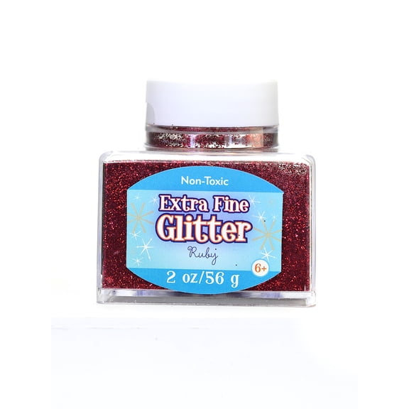 Extra Fine Glitter ruby, 2 oz., stackable jar (pack of 4)