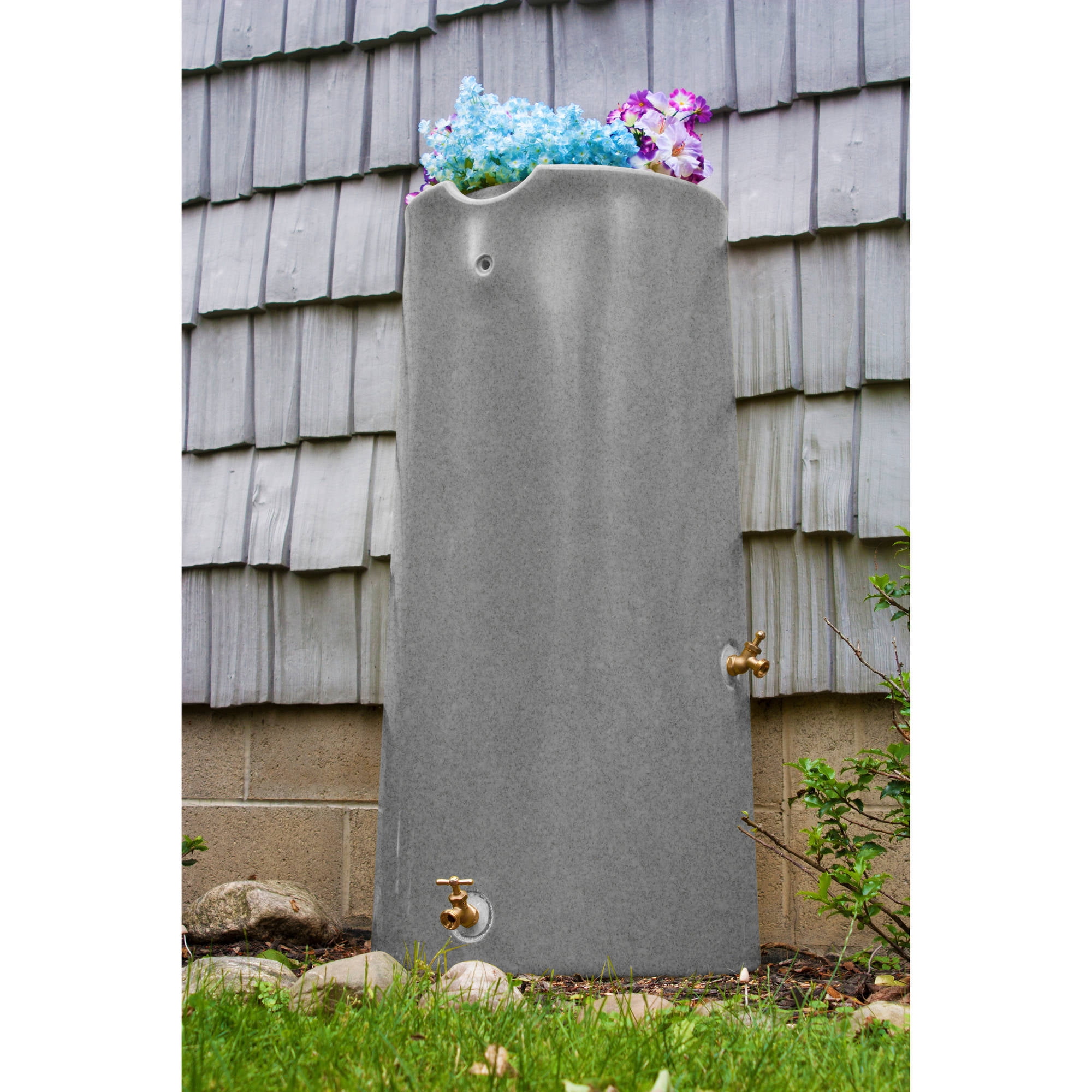Good Ideas Impressions Reflections 50 Gallon Rain Saver Barrel, Light Granite