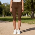 thumbnail image 6 of Womens Capri Pants,Women's Capri Pants Stretch Business Work Capris Casual Straight Leg Office Dress Pants Summer Pants, 6 of 9