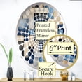 thumbnail image 3 of Designart "Striped Symmetry in Beige and Blue I" Geometric Radial Dot Round Wall Mirror - Oval Printed Decorative Mirror - Multiple Color Options, 3 of 5