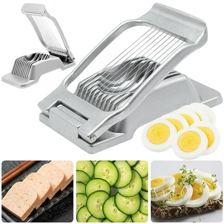 

Grusce Egg Slicer Egg Slicer for Hard Boiled Eggs Multifunctional Stainless Steel Egg Slicer Kiwi Slicer Banana Slicer Strawberry Slicer Duty Aluminium Egg Cutter Dishwasher Safe