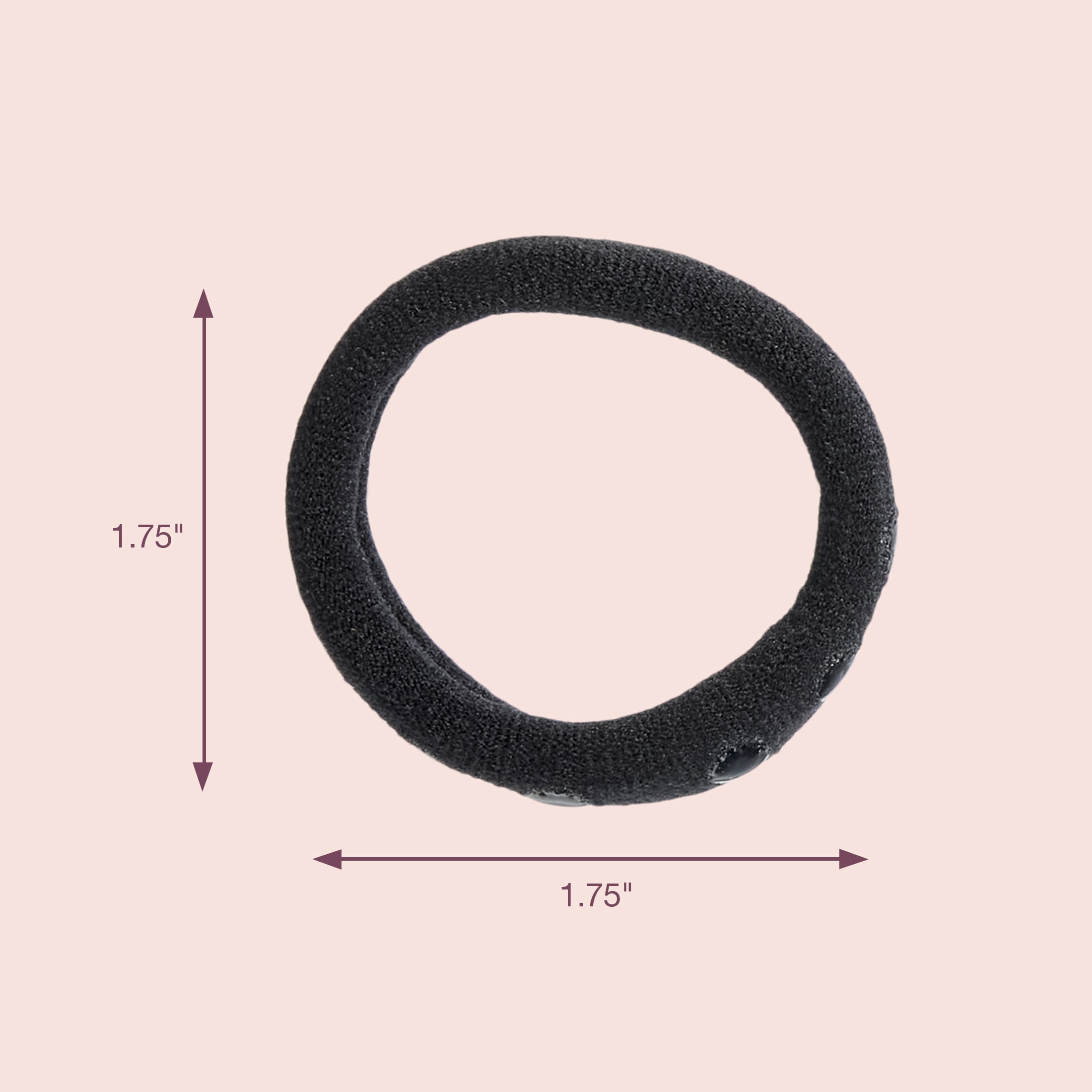Scunci Luxe by Conair No-Slip Grip Ponytailers, Black Hair Ties with Storage Bag, 10 Count