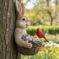 thumbnail image 3 of Easter Decorations Easter Bunny Bird Feeders Outdoor Tree Face Bird Feeder Hanging Easter Bunny Basket With Eggs Tree Sculptures Whimsical Tree Sculpture Garden Peeker Yard Decoration, 3 of 3