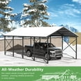 thumbnail image 3 of ALAULM 12X22FT Metal Carport Outdoor Carport Canopy Heavy Galvanized Garage Car Shelter with Enhanced Base and Roof, Duty Garage Shelter for Cars Boats Pickups Trucks, 3 of 7