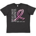 thumbnail image 3 of Inktastic Breast Cancer Awareness- Fight, care, cure Youth T-Shirt, 3 of 5