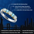 thumbnail image 2 of Gem Stone King 925 Silver and 10K Yellow Gold Sky Blue Aquamarine and Swiss Blue Topaz Wedding-Bands Ring for Women | 0.91 Cttw | Round 3.5MM | Gemstone March Birthstone | Size 6, 2 of 6