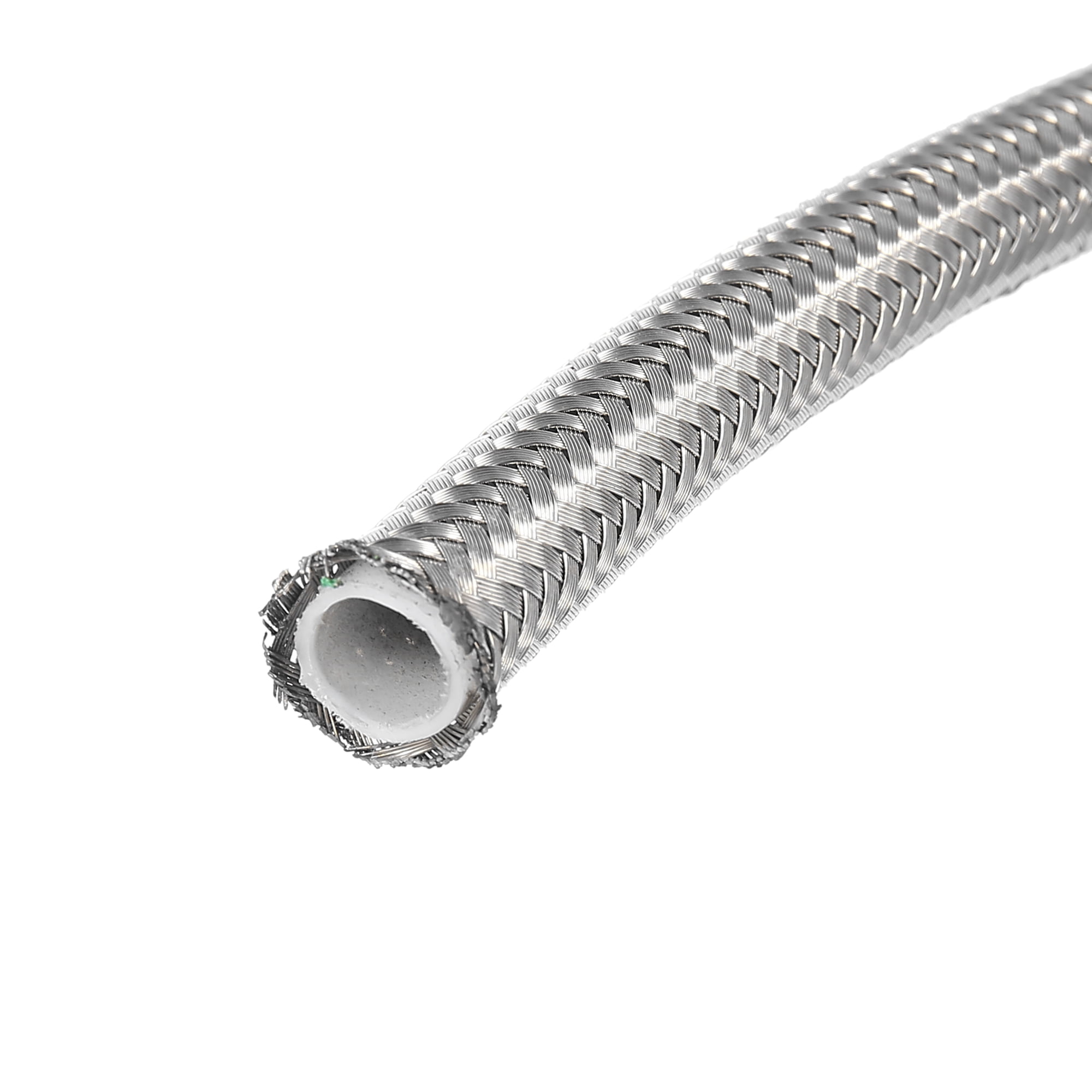 Unique Bargains 1 Meter Braided  for E85 Car Oil Fuel Gas Line Hose Silver AN8 1/2"