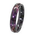 thumbnail image 2 of 5mm Half-Round Black Zirconium Ring with the Infinity Symbol Anodized in Purple, 2 of 5