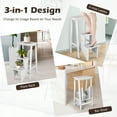 thumbnail image 3 of Giantex Step Folding Wooden Step Stool, Portable Anti-Slip Step Ladder, Foldable Wood Counter Staircase, Multifunctional Flower Shelf & Chair for Kitchen/Garage/Living Room/Library, 3 of 9