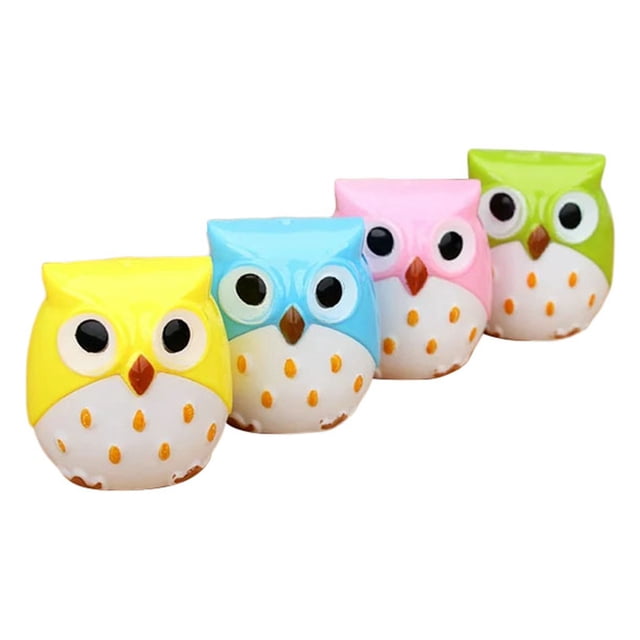 WHEANG Home Decor Cute Animal Owl Pencil Sharpener Creative Kawaii Cutter School Manual Large Eyebrow Pencil Cutter Accessory One Size Blue