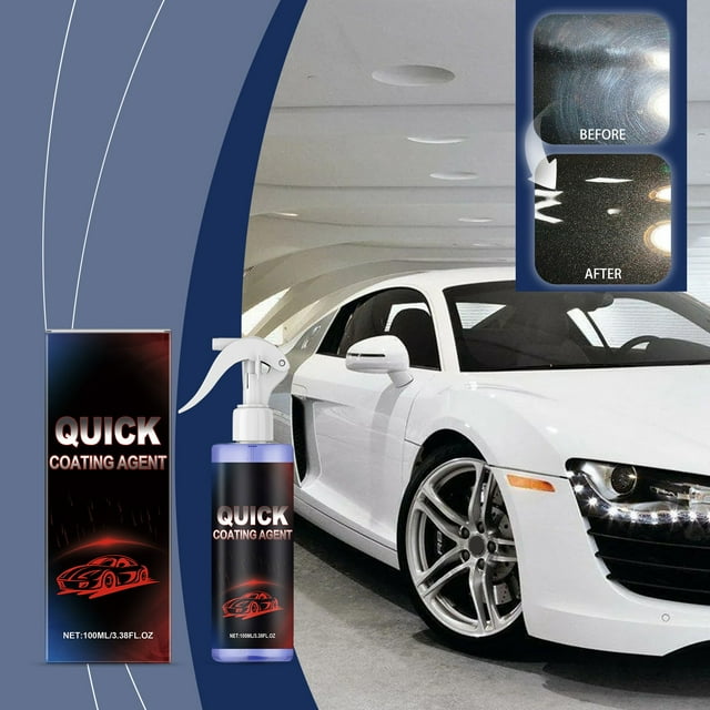 Spray abrillantador y protector de pintura para automóviles de acción rápida - Botella de 100 ml - Brillo instantáneo, antioxidante, protección UV - Fácil aplicación en 3 pasos - Fórmula para todas