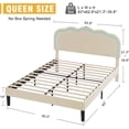 thumbnail image 3 of VECELO LED Bed Frame, Queen Size Upholstered Platform Bed Frame with Adjustable Charging Station Headboard, No Box Spring Needed, Easy Assembly, Beige, 3 of 7
