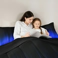 thumbnail image 5 of Manfei Fashion Lines Stripes Queen Comforter Set, Blue Modern Abstract Ombre Bedding Sets, Teens Kids Adult Reversible Bedding Comforter Set, Ultra Soft Bedroom Decor, 3-Piece, 5 of 8