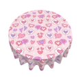 thumbnail image 3 of XMXT Waterproof Table Cloth, Love Heart Pink Candy Polyester Round Tablecloth for Dining Party Decor, 60 inches, 3 of 8