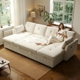 thumbnail image 2 of Akaber 106" Oversized Pull Out Couch Bed, Sleeper Sofa Bed for Living Room with Double Storage Chaise, USB Charging, 2 of 8