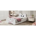 thumbnail image 3 of Miekor Cartoon Twin Size Platform Bed with Trundle, White BC2A1151, 3 of 9