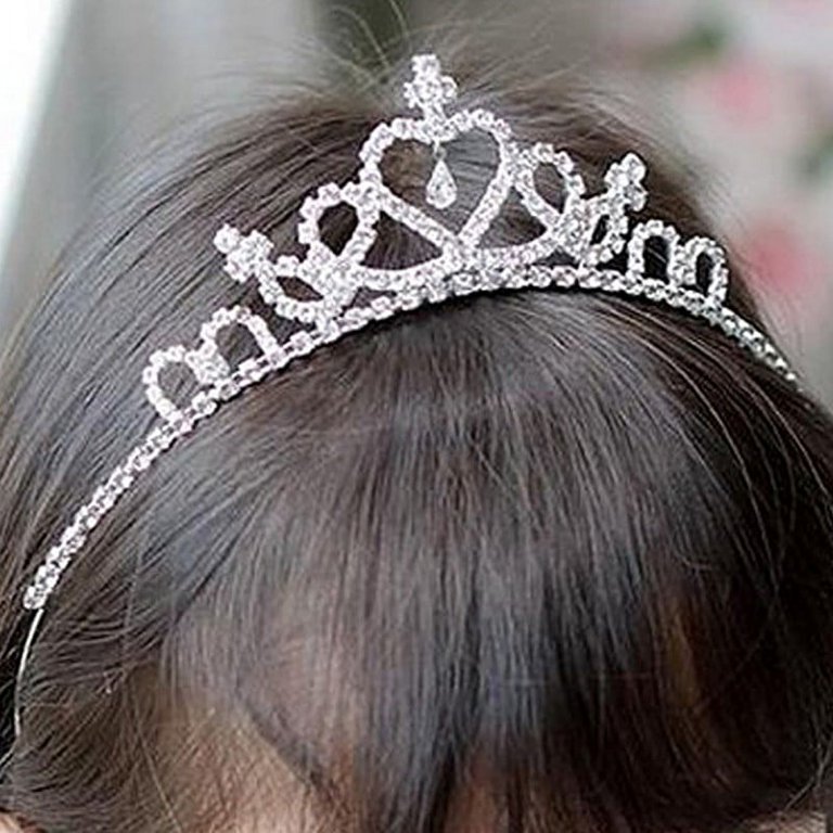 Rhinestone tiara silver crown princess hair band Rhinestone Bridal Tiara Crown: Princess Wedding Headband - Etsy main image 2