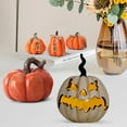 thumbnail image 5 of SUNSIOM Halloween Pumpkin Figurine Classic Pumpkin Statue with Note/Leaf Home Decorations Fall Party Favors, 5 of 5