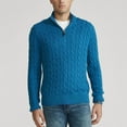 thumbnail image 2 of JTieacloth Mens Sweater Coats Autumn And Winter Warm Turtleneck Sweater Half Turtleneck(Blue), 2 of 5
