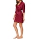 thumbnail image 4 of INSPIRAR CHIC Conjunto de Pijamas de Seda Satinada para Mujeres de 4 Piezas, Top de Cami, Bata de Encaje, Conjuntos M Rojo, 4 of 6