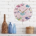 thumbnail image 3 of Colorful Cartoon Whales Beautiful Roses Leaves Round Wall Clock Silent Analog Battery Operated Gold Pointer Home Decor 9.84" Diameter, 3 of 11