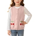 thumbnail image 2 of StSilkitty Cardigan Vest Sweater for Boys Girls Cute Embroidery Sleeveless Button down Knit Waistcoat Lightweight Casual Tops, 2 of 9