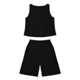 thumbnail image 4 of mihongmao Ladies Beach Outfits 2 Piece Sets 2-piece Fashion Women's Sleeveless Top and Loose Pocket Pants Set Black S, 4 of 6