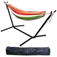 thumbnail image 3 of Happydeer Hammock Stand, Basics Double Hammock with Space Saving Metal Stand, Indoor Hammock Stand with Carrying Bag, Strong Load-Bearing, Striped Print, 100.39" x 34.65" x 38.19", 3 of 12
